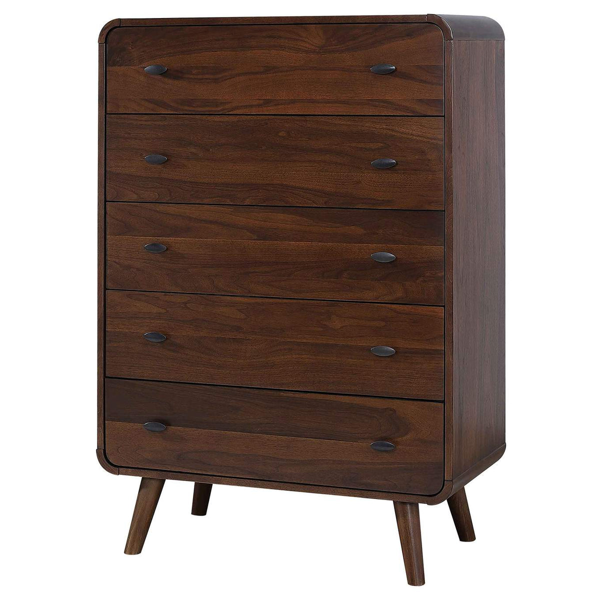 205135 Robyn 5-drawer Bedroom Chest of Drawers Dark Walnut