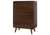 205135 Robyn 5-drawer Bedroom Chest of Drawers Dark Walnut