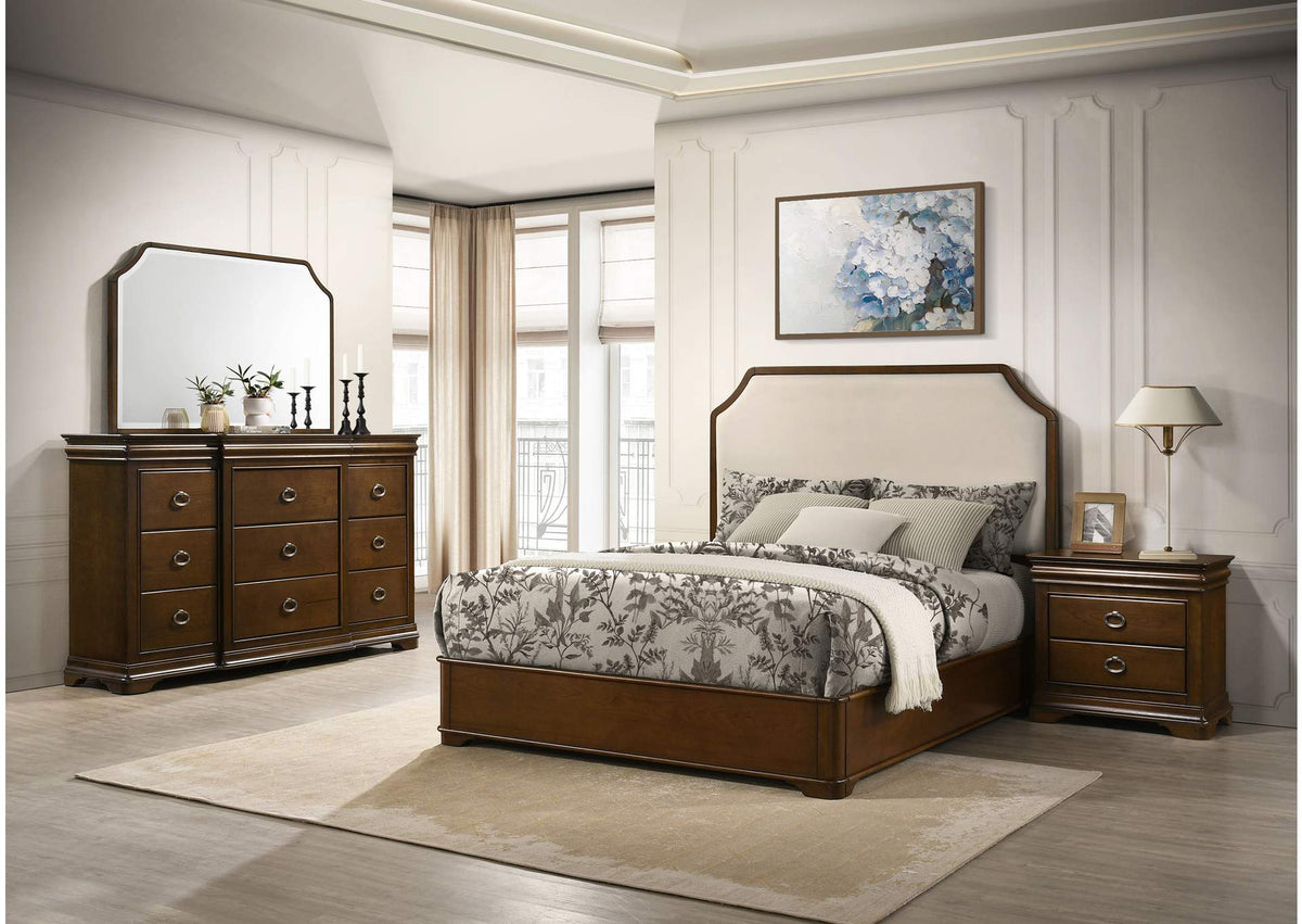 205301KE-S4 Garland 4-piece Eastern King Bedroom Set Brown Cherry