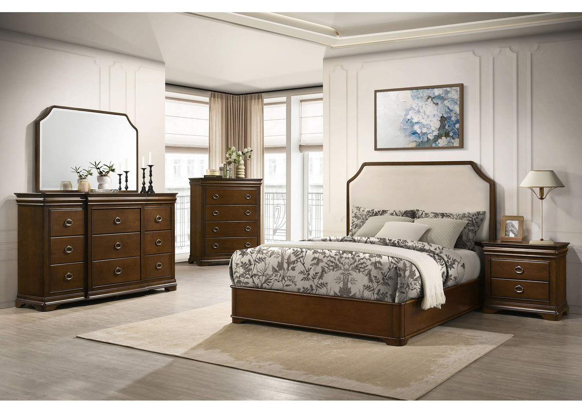 205301KE-S5 Garland 5-piece Eastern King Bedroom Set Brown Cherry