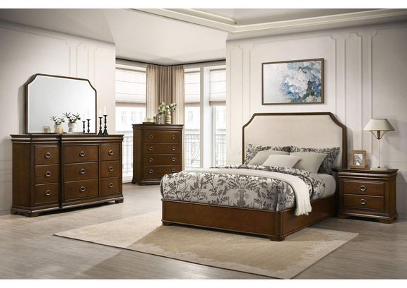 205301KE-S5 Garland 5-piece Eastern King Bedroom Set Brown Cherry