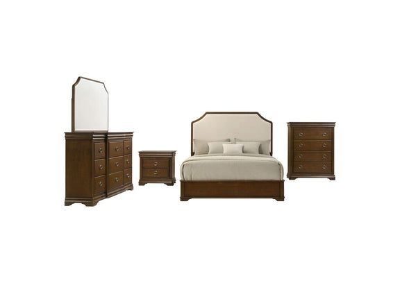 205301KE-S5 Garland 5-piece Eastern King Bedroom Set Brown Cherry