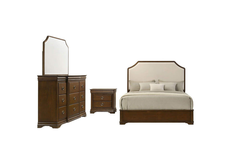 205301Q-S4 Garland 4-piece Queen Bedroom Set Brown Cherry
