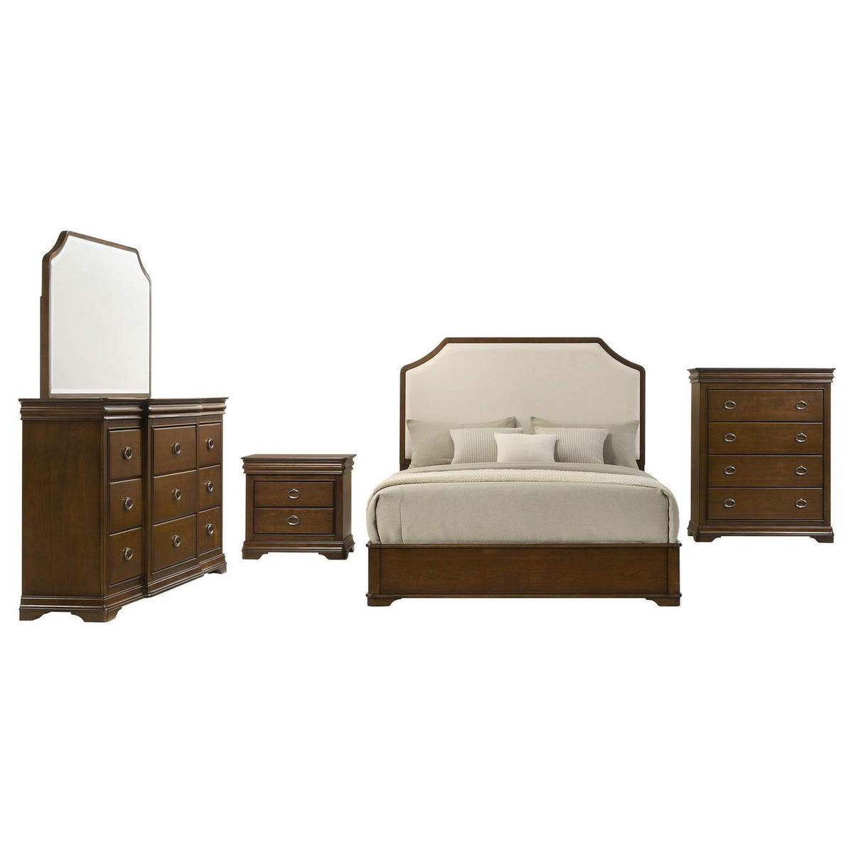 205301Q-S5 Garland 5-piece Queen Bedroom Set Brown Cherry