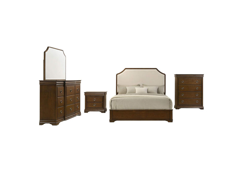 205301Q-S5 Garland 5-piece Queen Bedroom Set Brown Cherry