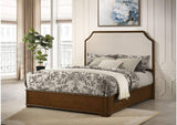 205301Q Garland 58-inch Queen Panel Bed Cream and Brown Cherry