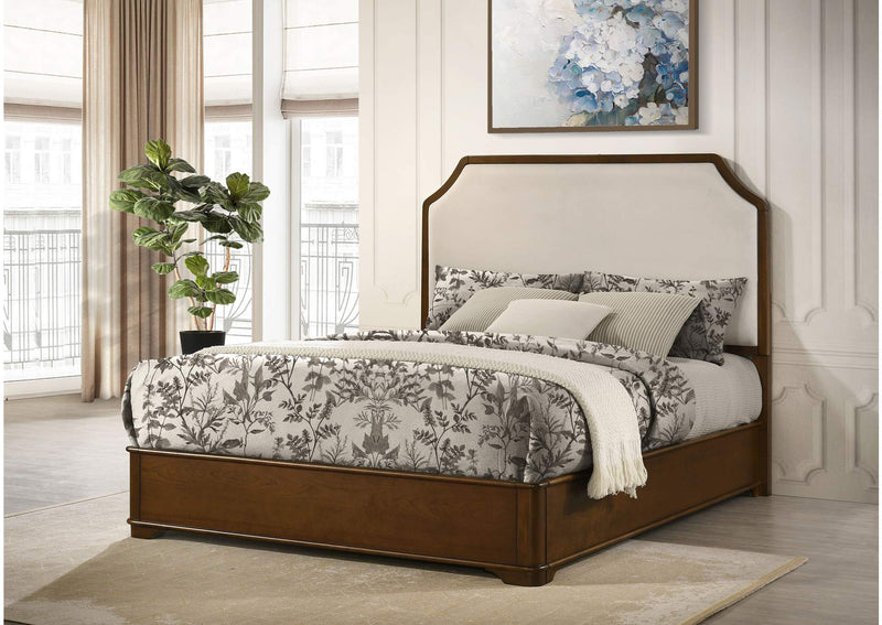 205301Q Garland 58-inch Queen Panel Bed Cream and Brown Cherry