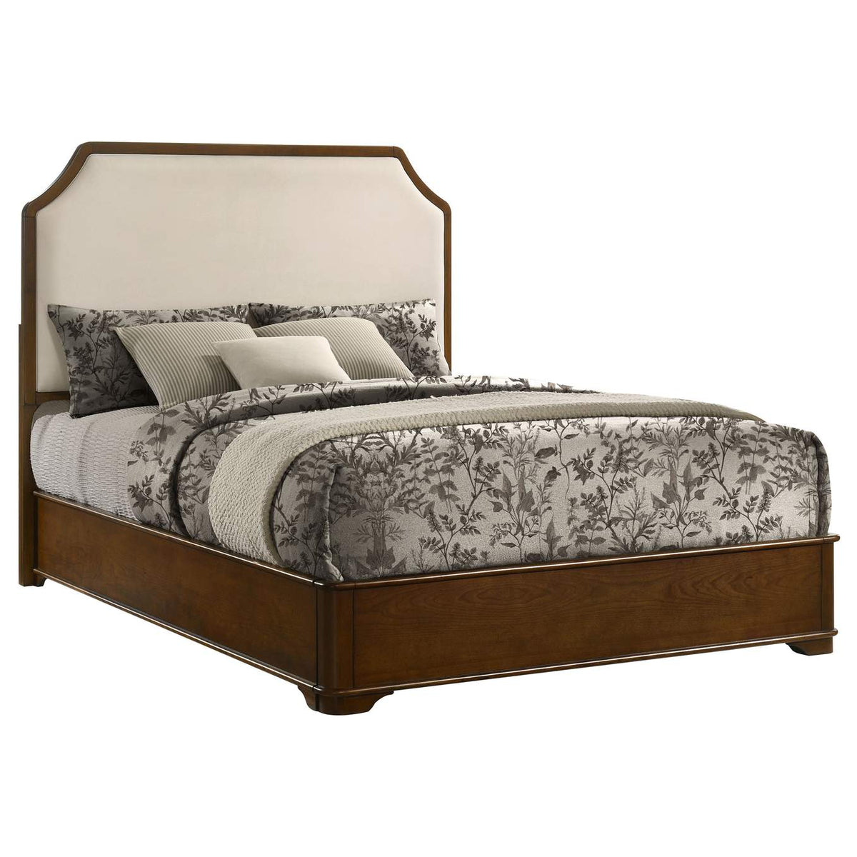 205301Q Garland 58-inch Queen Panel Bed Cream and Brown Cherry