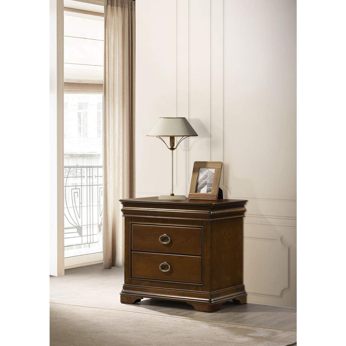 205302 Garland 2-drawer Nightstand Bedside Table Brown Cherry