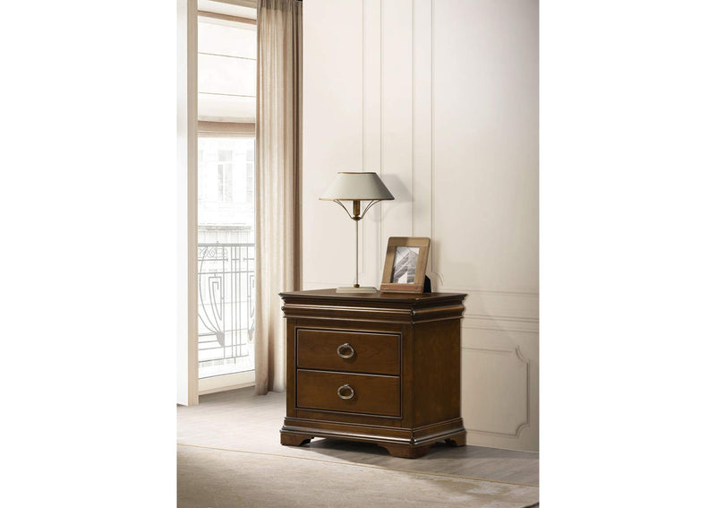 205302 Garland 2-drawer Nightstand Bedside Table Brown Cherry
