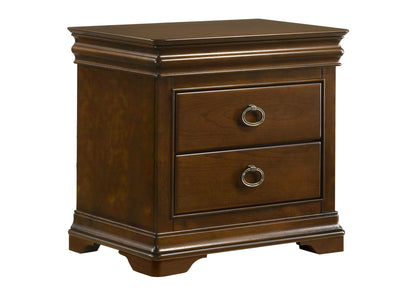 205302 Garland 2-drawer Nightstand Bedside Table Brown Cherry