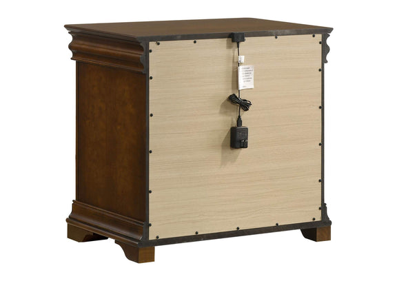 205302 Garland 2-drawer Nightstand Bedside Table Brown Cherry