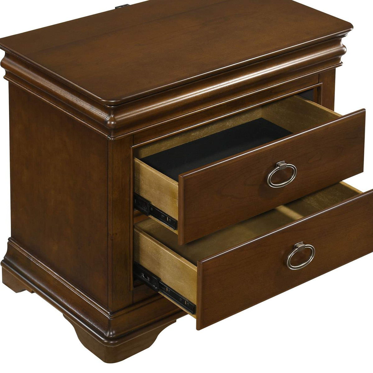 205302 Garland 2-drawer Nightstand Bedside Table Brown Cherry