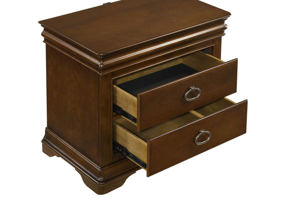205302 Garland 2-drawer Nightstand Bedside Table Brown Cherry