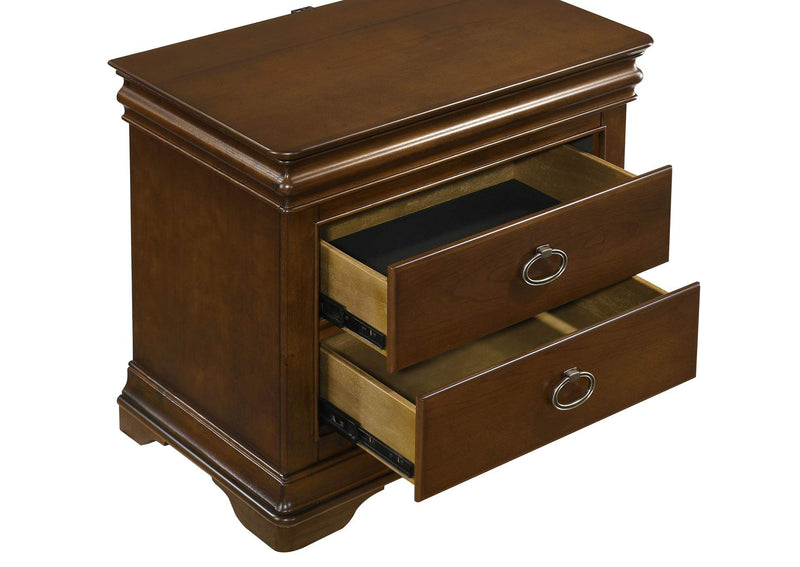 205302 Garland 2-drawer Nightstand Bedside Table Brown Cherry