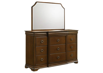 205303M Garland 9-drawer Bedroom Dresser with Mirror Brown Cherry
