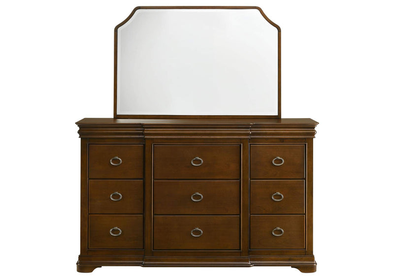 205303M Garland 9-drawer Bedroom Dresser with Mirror Brown Cherry