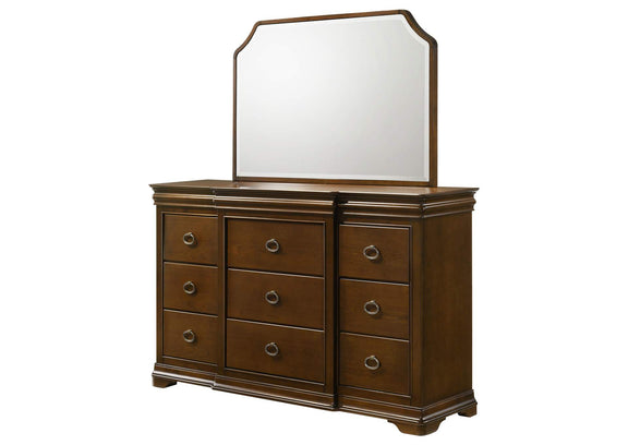 205303M Garland 9-drawer Bedroom Dresser with Mirror Brown Cherry