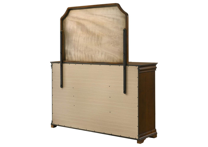 205303M Garland 9-drawer Bedroom Dresser with Mirror Brown Cherry