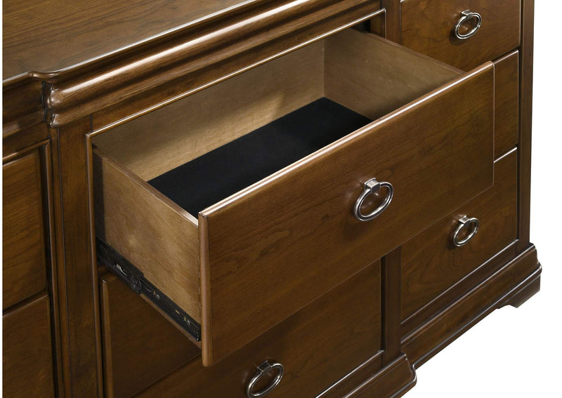 205303M Garland 9-drawer Bedroom Dresser with Mirror Brown Cherry