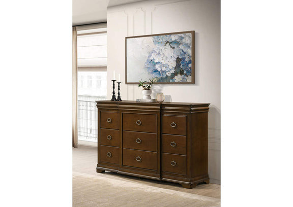 205303 Garland 9-drawer Bedroom Dresser Cabinet Brown Cherry
