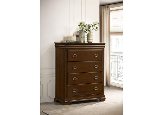 205305 Garland 4-drawer Bedroom Chest of Drawers Brown Cherry