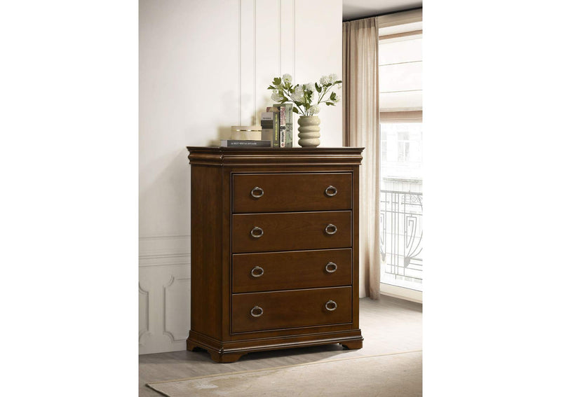 205305 Garland 4-drawer Bedroom Chest of Drawers Brown Cherry