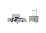 205330KE-S4 Franco 4-piece Eastern King Bedroom Set Distressed White