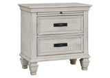 205330Q-S4 Franco 4-piece Queen Bedroom Set Distressed White