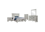 205330Q-S5 Franco 5-piece Queen Bedroom Set Distressed White