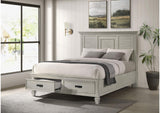 205330Q Franco Wood Queen Storage Panel Bed Distressed White
