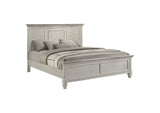 205331KE Franco Wood Eastern King Panel Bed Distressed White