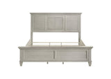 205331KE Franco Wood Eastern King Panel Bed Distressed White