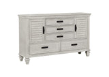 205331Q-S4 Franco 4-piece Queen Bedroom Set Distressed White