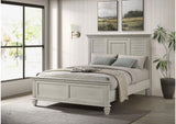 205331Q Franco Wood Queen Panel Bed Distressed White