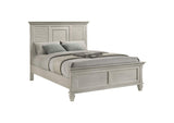 205331Q Franco Wood Queen Panel Bed Distressed White