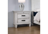 205332 Franco 2-drawer Nightstand Distressed White