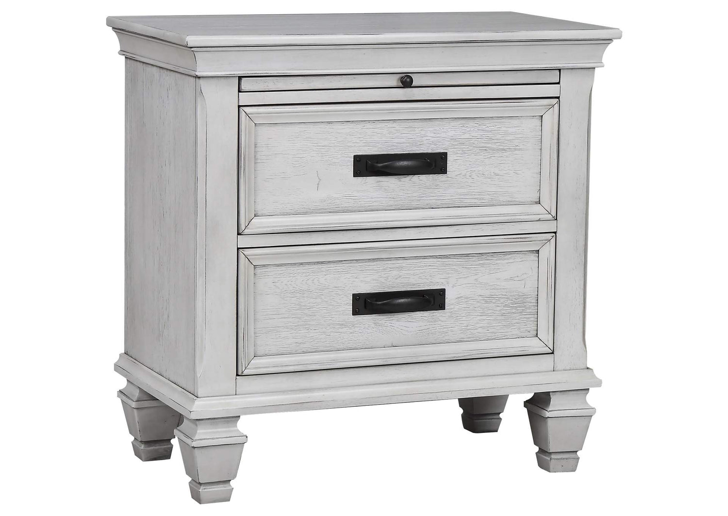 205332 Franco 2-drawer Nightstand Distressed White