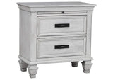 205332 Franco 2-drawer Nightstand Distressed White