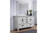 205333M Franco 5-drawer Dresser with Mirror Distressed White