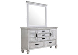 Franco 5-drawer Dresser with Mirror Distressed White