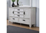 205333 Franco 5-drawer Dresser Distressed White
