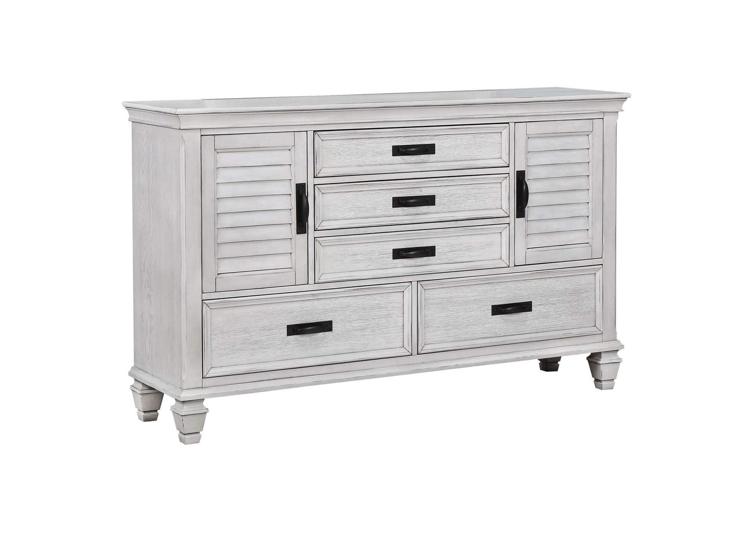 205333 Franco 5-drawer Dresser Distressed White
