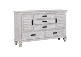 205333 Franco 5-drawer Dresser Distressed White