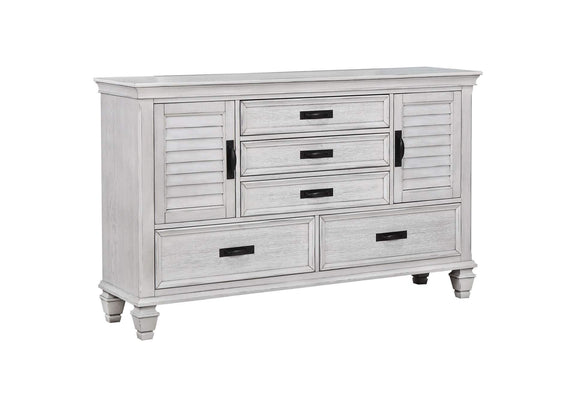 205333 Franco 5-drawer Dresser Distressed White