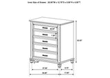 205335 Franco 5-drawer Bedroom Chest Distressed White