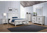 205335 Franco 5-drawer Bedroom Chest Distressed White