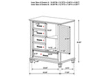 205338 Franco 5-drawer Door Chest Distressed White