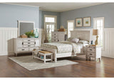 205338 Franco 5-drawer Door Chest Distressed White