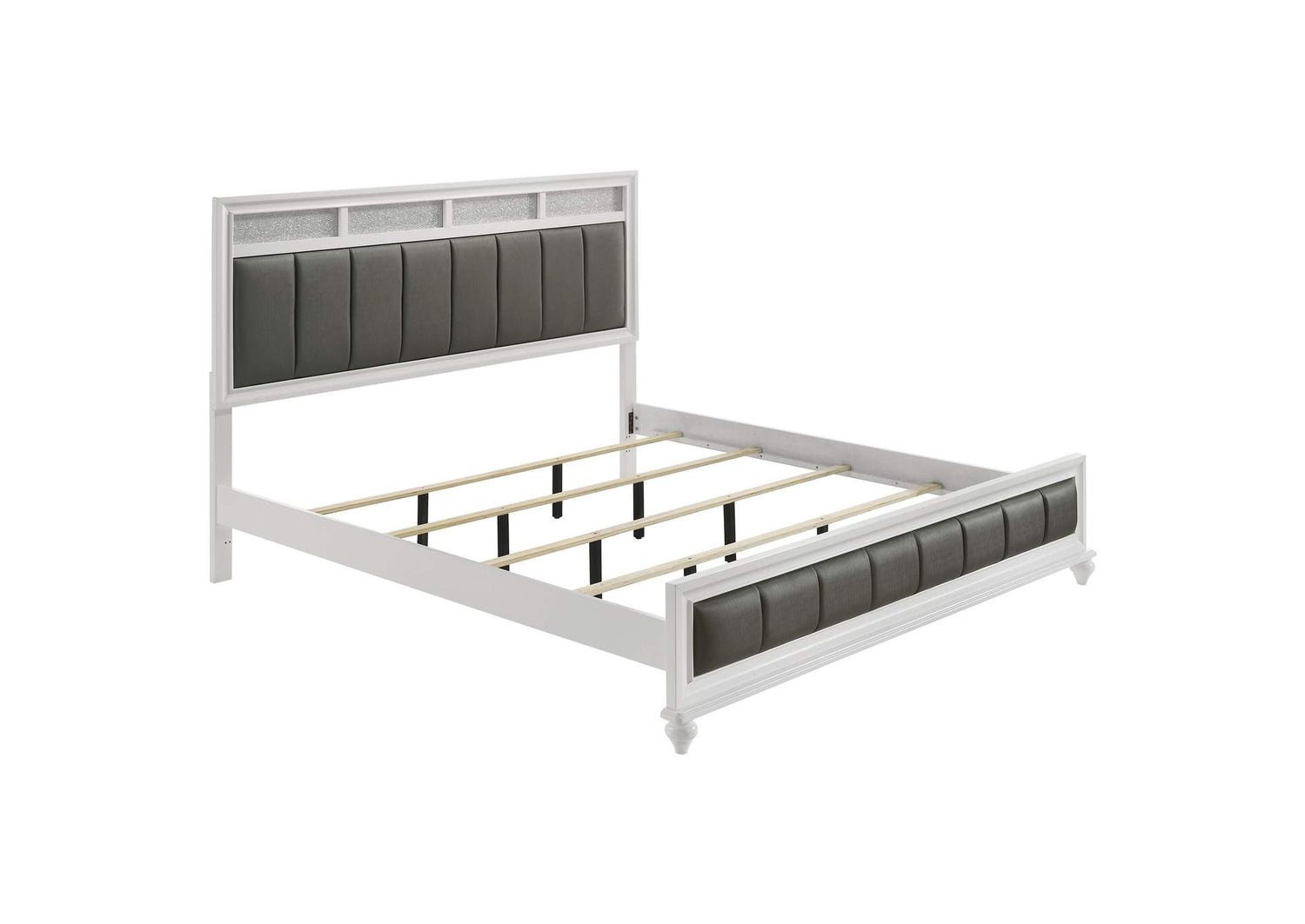 Barzini Wood Eastern King Panel Bed White